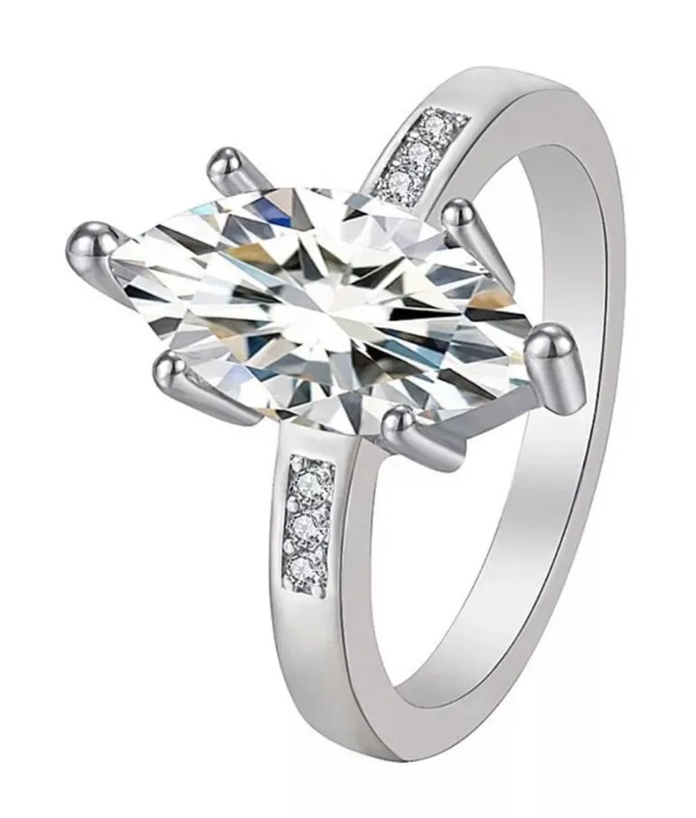NEW 2 Ct Marquise Simulated Diamond Engagement Ring, Size 7