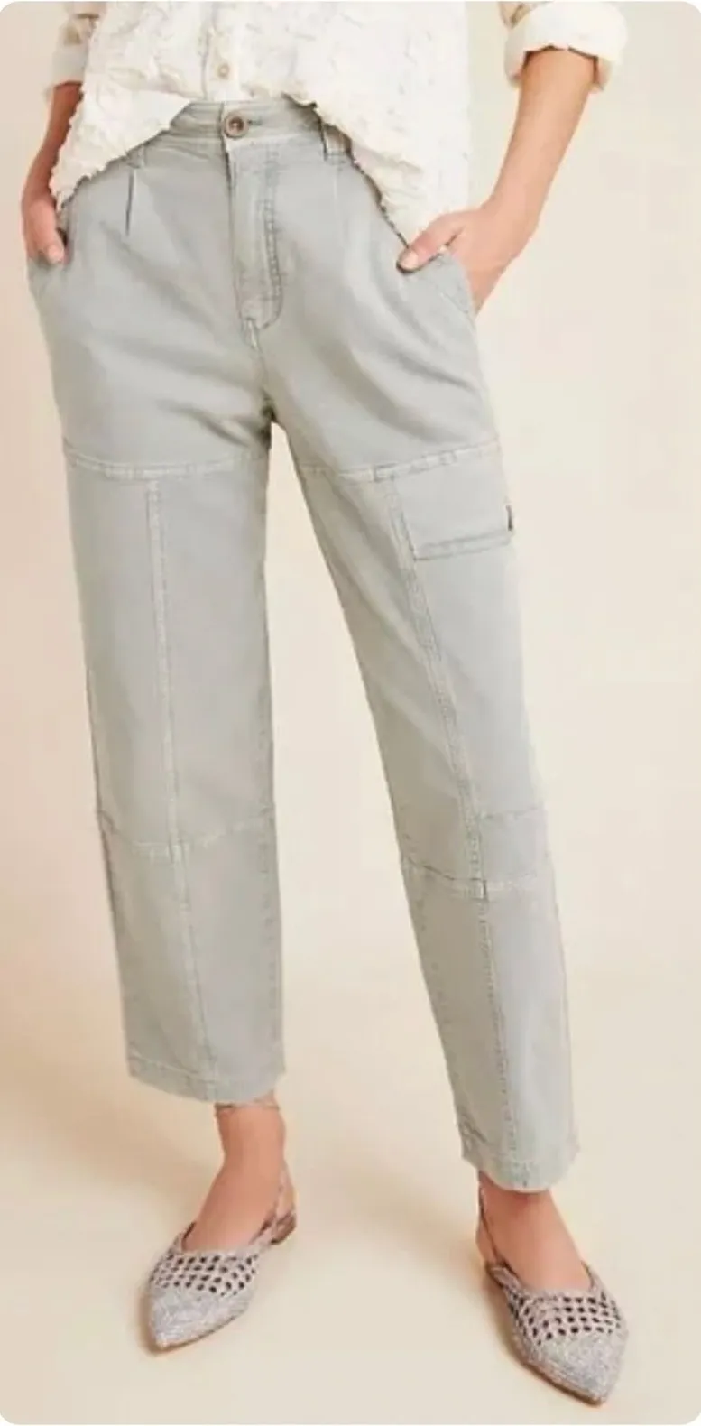 By Anthropologie Womens Nell Canvas Utility Gorpcore Straight Leg Cargo Pants 29
