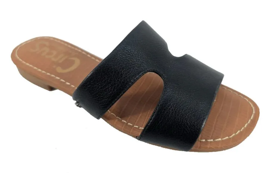 Circus by Sam Edelman Black Slide Sandals Size 6 Flat Minimalist NWOB