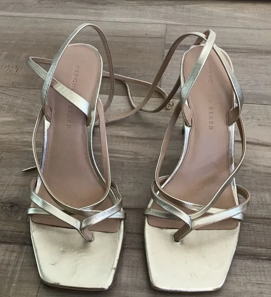 Veronica Beard Silver Heeled Sandals