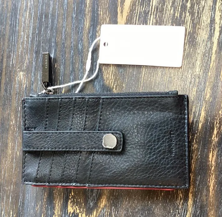 Hammitt 210 West Black Pebble Leather Card Holder