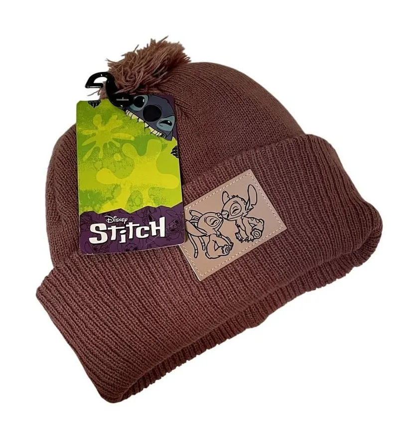 NWT Disney Stitch knit beanie pink women's one size hat winter warm comfortable
