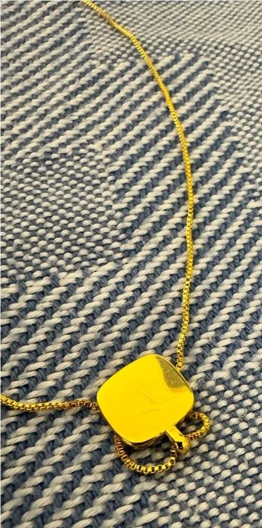 Gold Square Pendant Necklace