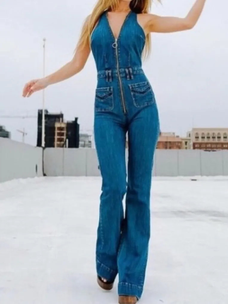 Revice Denim Zip Jumpsuit size 28X33