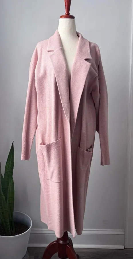 J. Crew Women's Blush Pink Cardigan Blazer Size Medium Merino Wool Blend Jacket