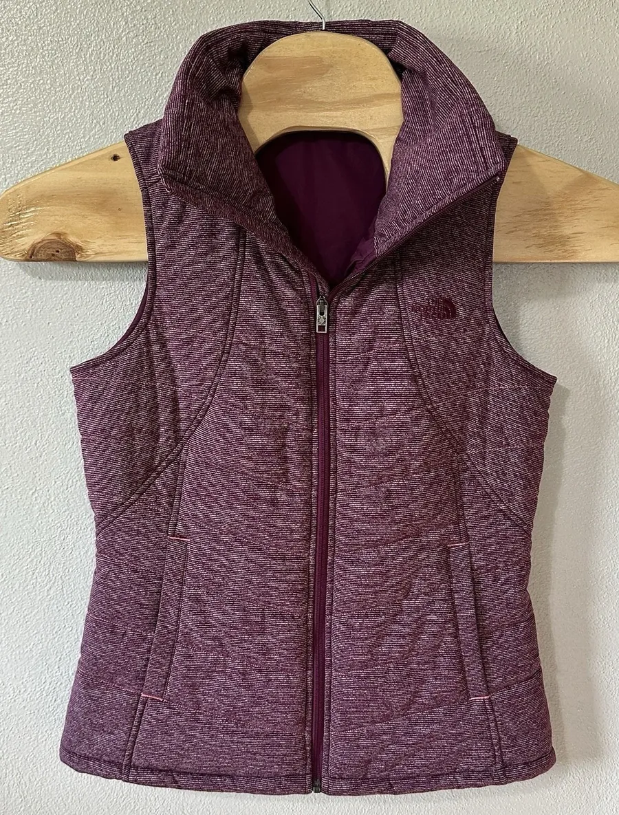 The North Face Women's Medium Pseudio Puffer Vest Quilted Full Zip Purple