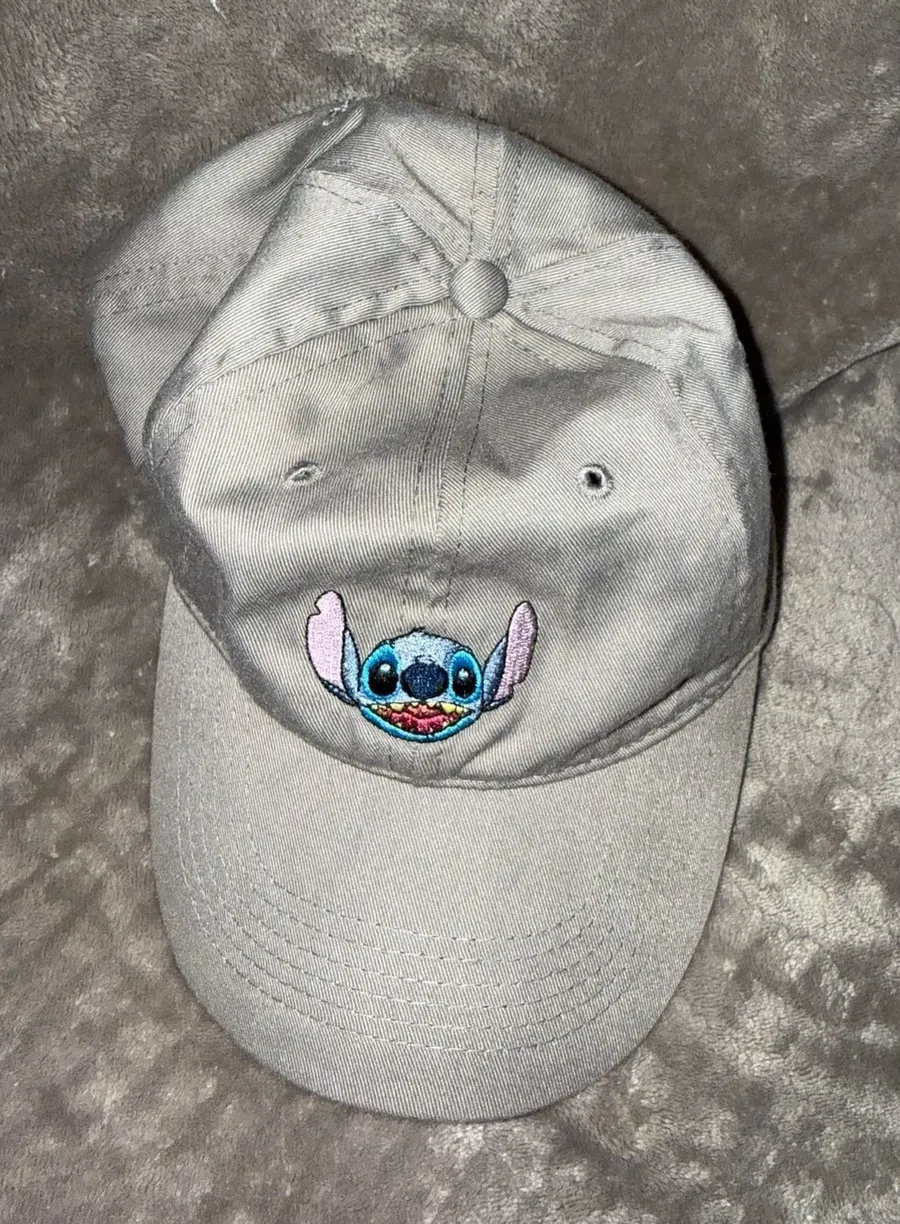 Disney Lilo & Stitch Ohana Embroidered Grey Baseball Dad Hat