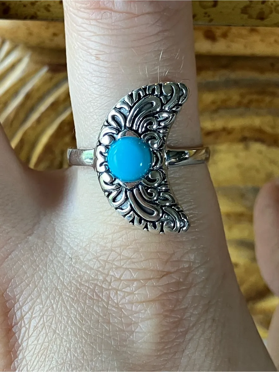 Sleeping Beauty Turquoise Sterling Silver Ring Size 11 Blue