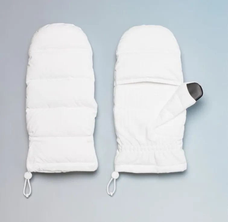Lululemon Wunder Puff Down Mittens White Unisex Large XL NWT