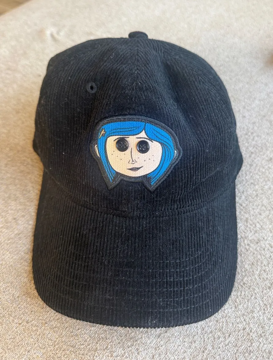 Coraline Black Corduroy Cap