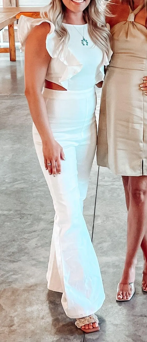 White Flare Jumpsuit