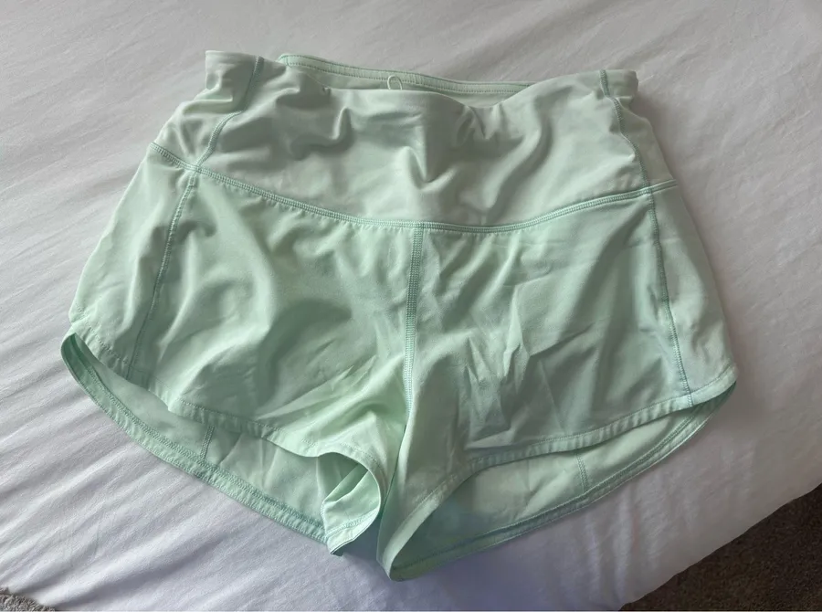 Mint Green Lululemon Speed Up Shorts 2.5"