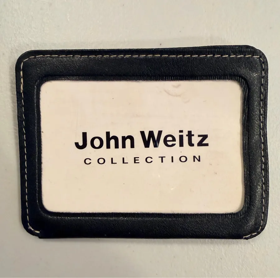 VINTAGE: John Weitz Collection | leather card wallet with ID window Black
