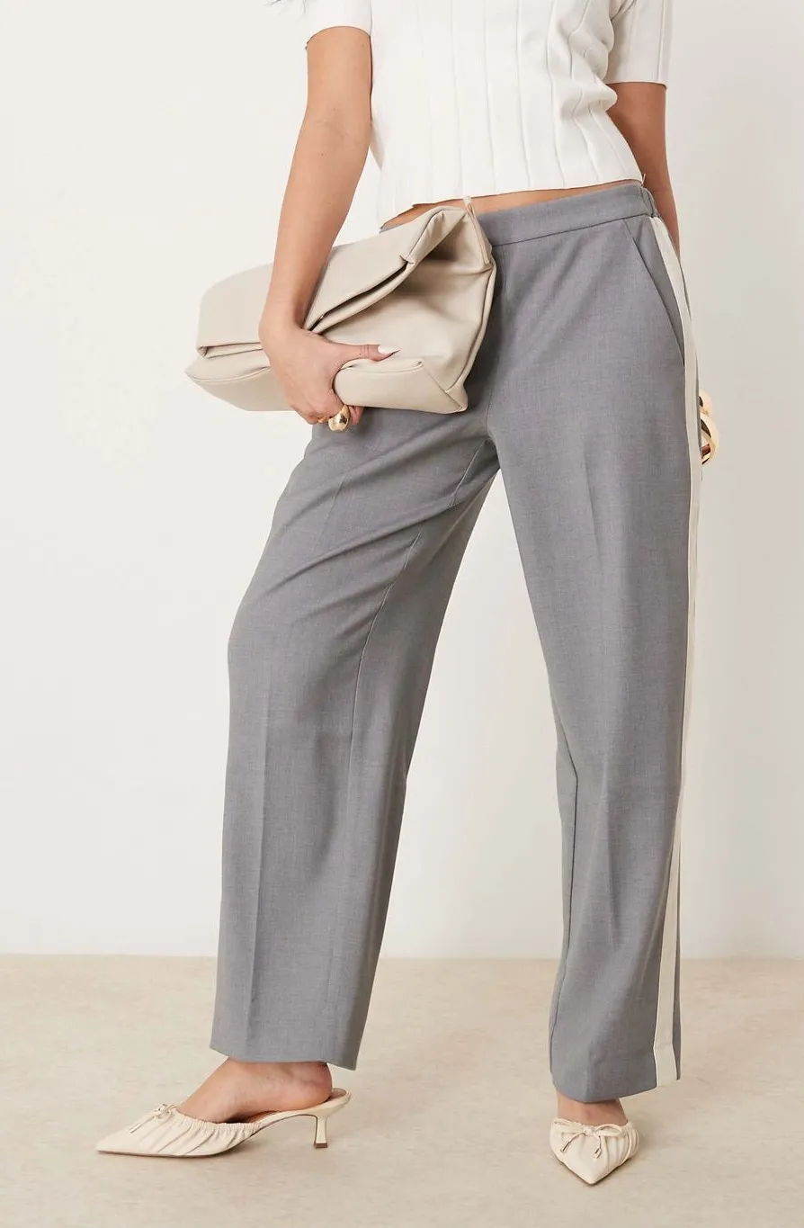 Abercrombie & Fitch Side Stripe Pull On Pants Gray White Size M