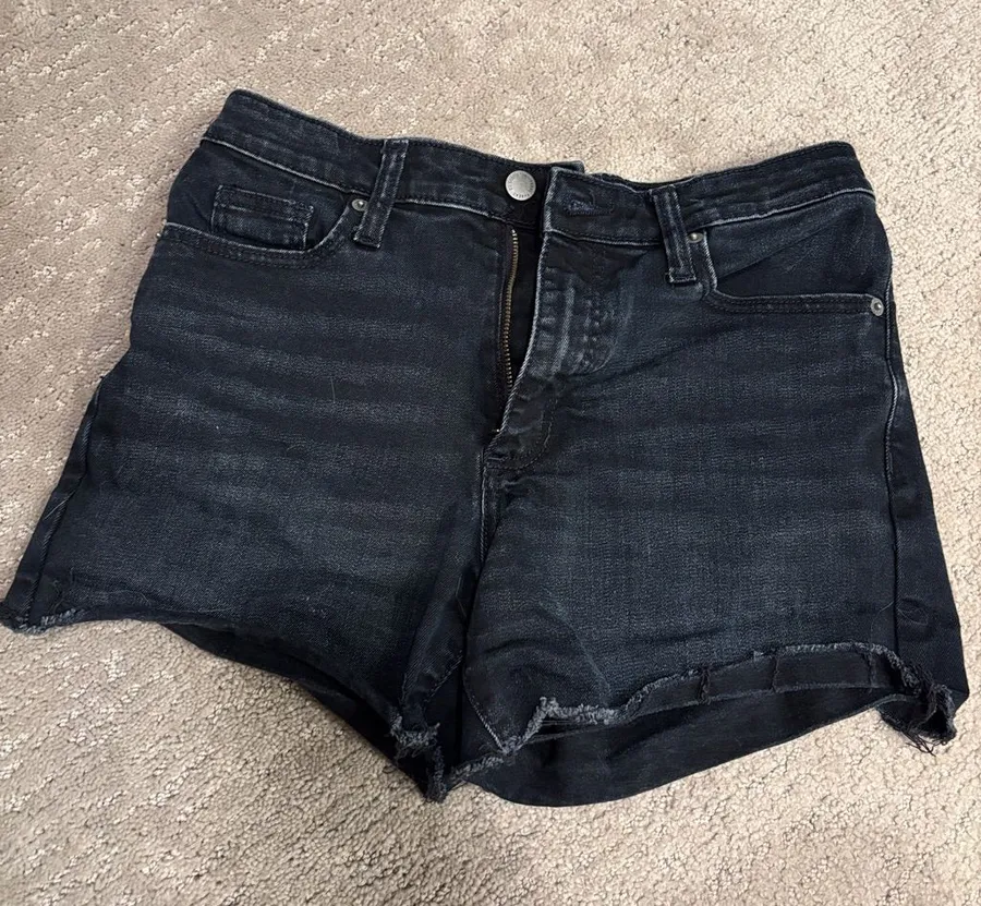 Universal Thread Black Dark Wash High-Rise Denim Jean Shorts