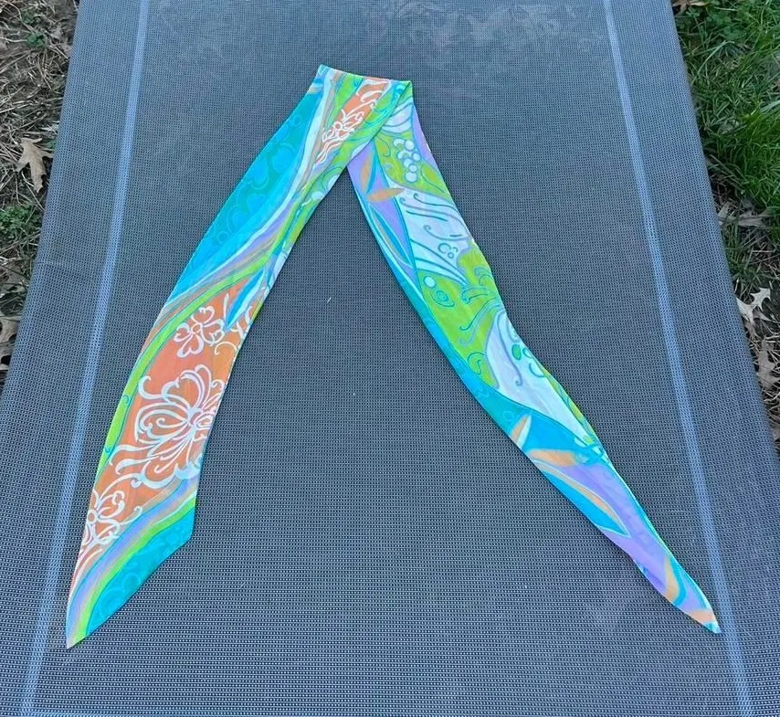 Vintage retro ribbon, scarf, pastel whimsical cottage spring summer Blue
