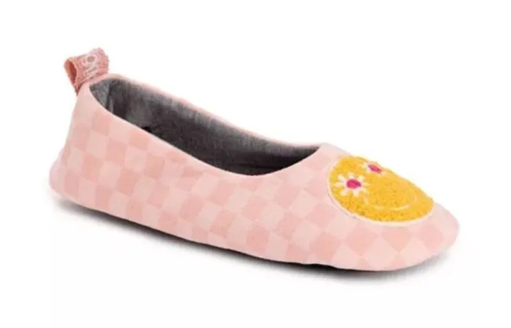 Muk Luks Ballerina Slippers NEW Peach Smile Size 7