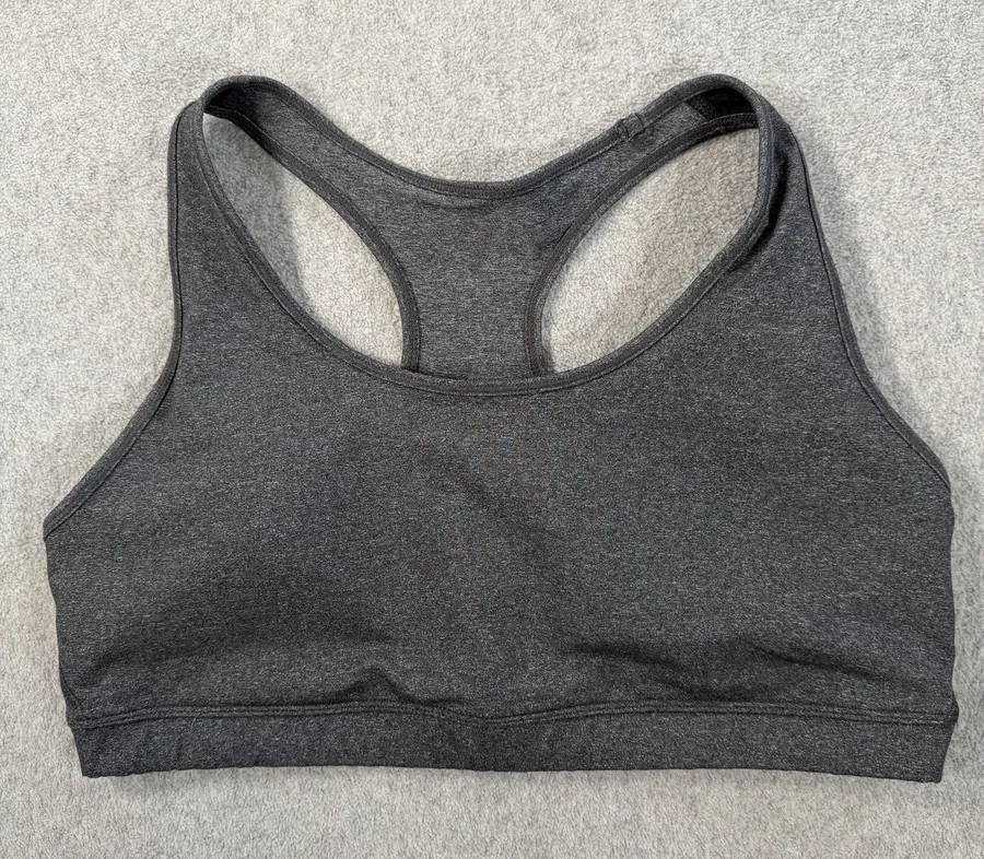 GapFit XL Charcoal Grey Racerback Sports Bra Medium Support Activewear Workout