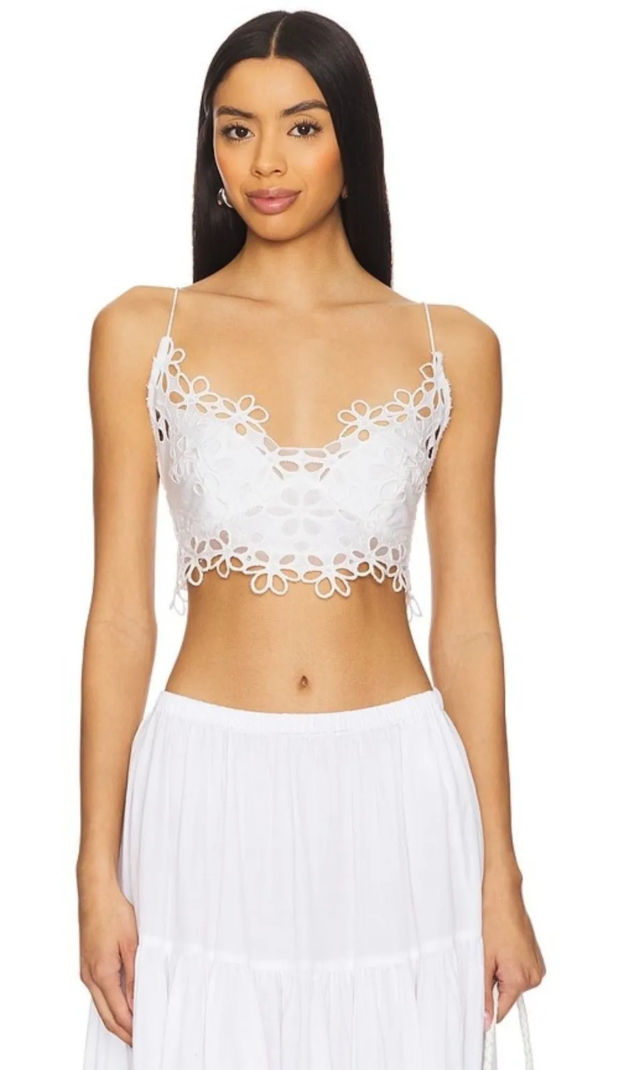 NWT Free People X Revolve Asteria Bralette in White Size Small