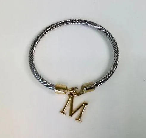 Modern Expressions “M” Initial Rope Bracelet Silver