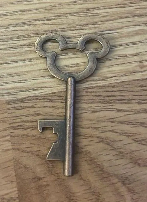 Mickey Mouse Ear Bottle Opener Bronze Metal Disney Keychain Charm Pendant