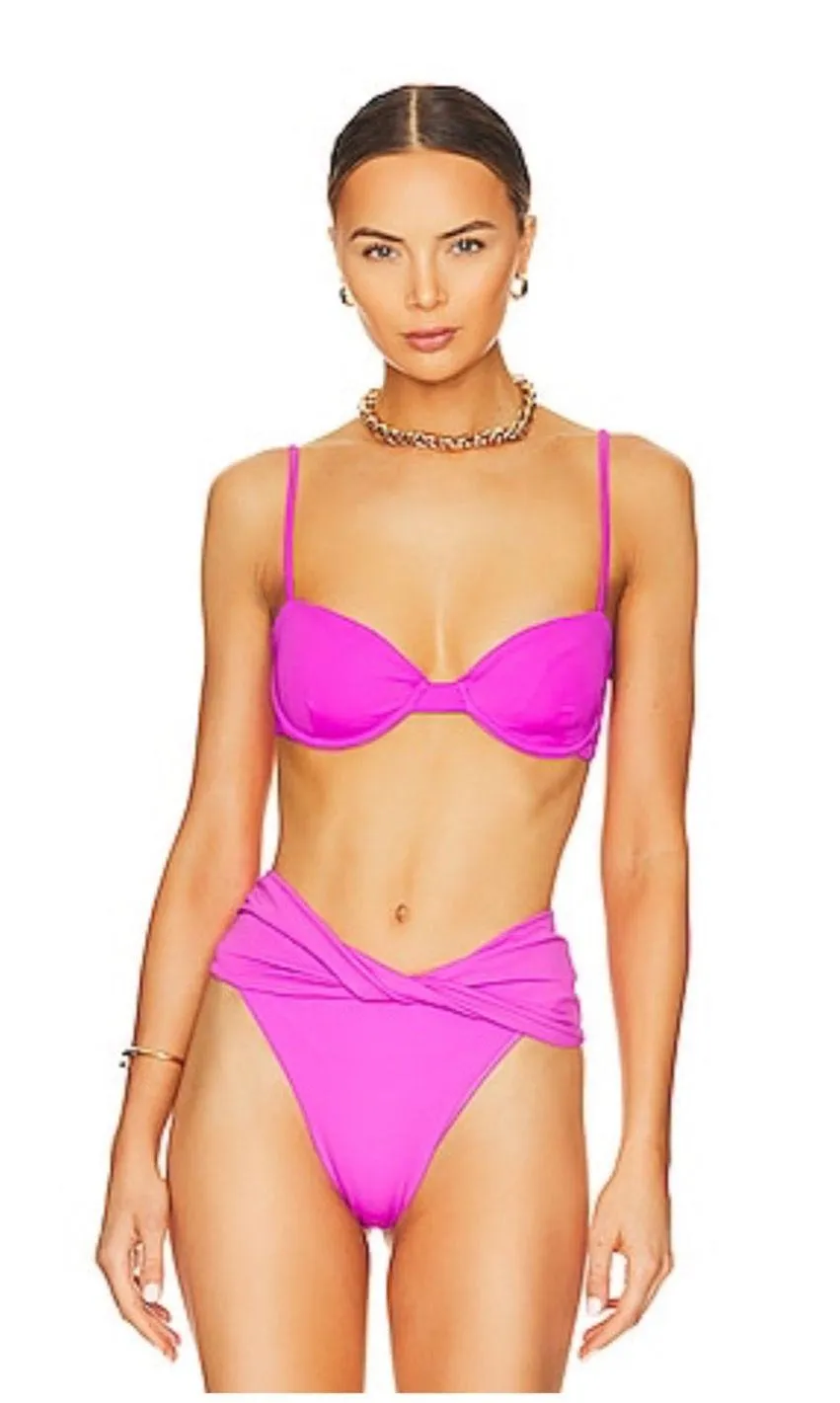 x REVOLVE Irene Bikini Top in Vita Solid Fuchsia AGUA BENDITA