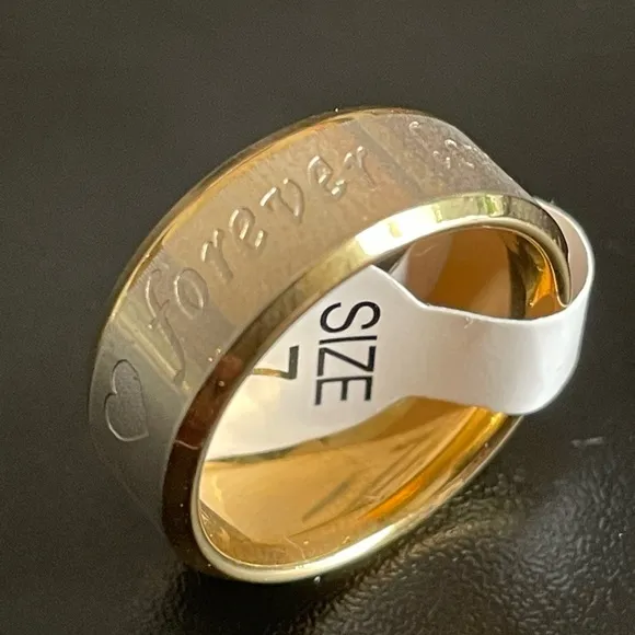 8mm gold forever love ring size 7