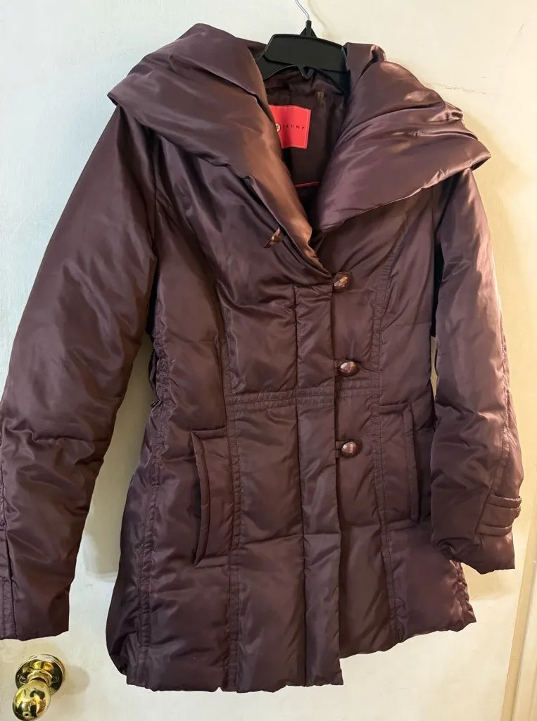 Ivanka Trump Burgundy Puffer Jacket Size XS