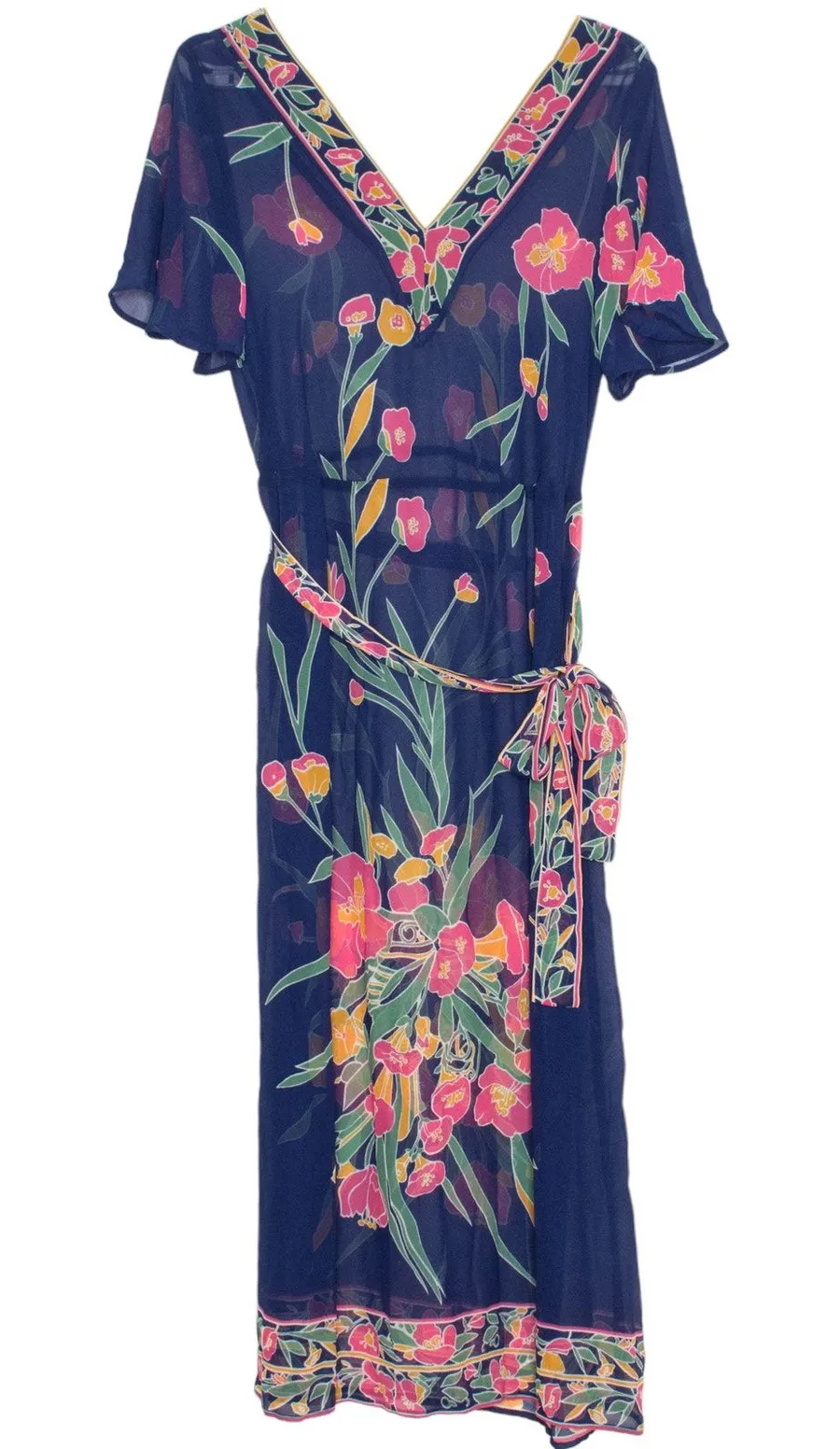 Show Me Your Mumu Womens Dress Swimsuit Cover Up Floral Sheer Blue Size Small BD