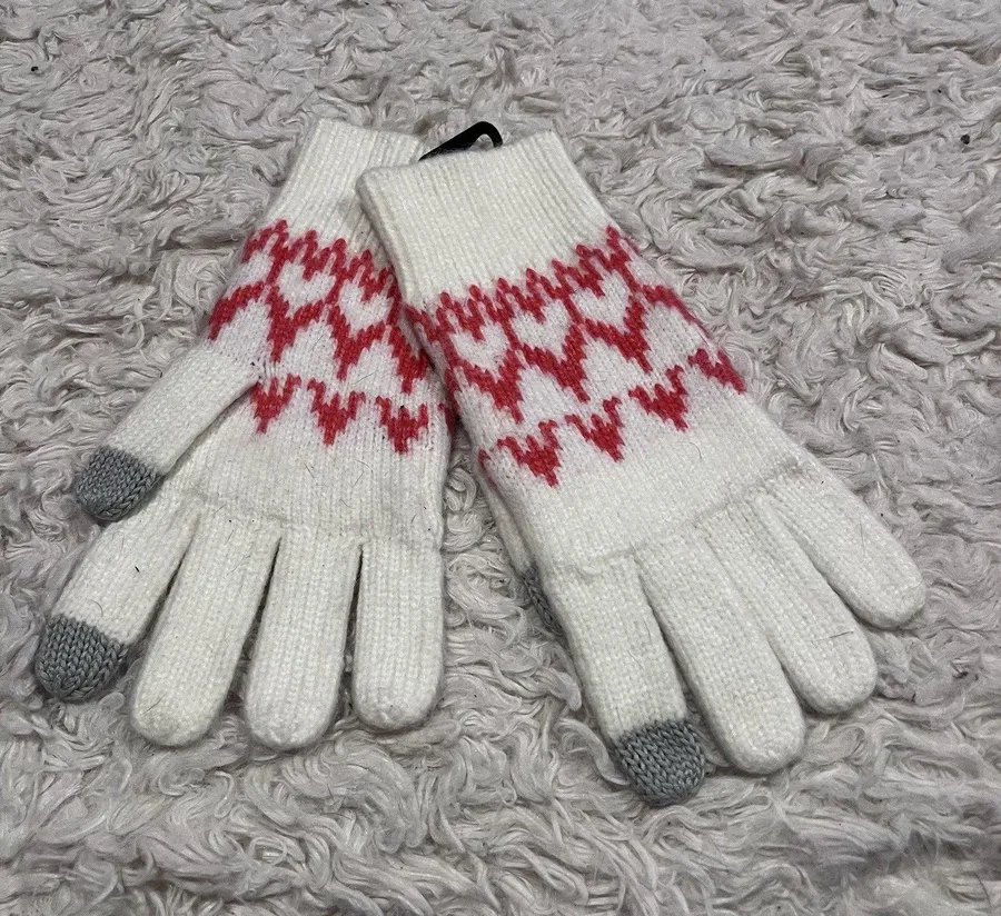 NWT Talbots TECH TOUCH Gloves Knit Design One Size Soft Warm!