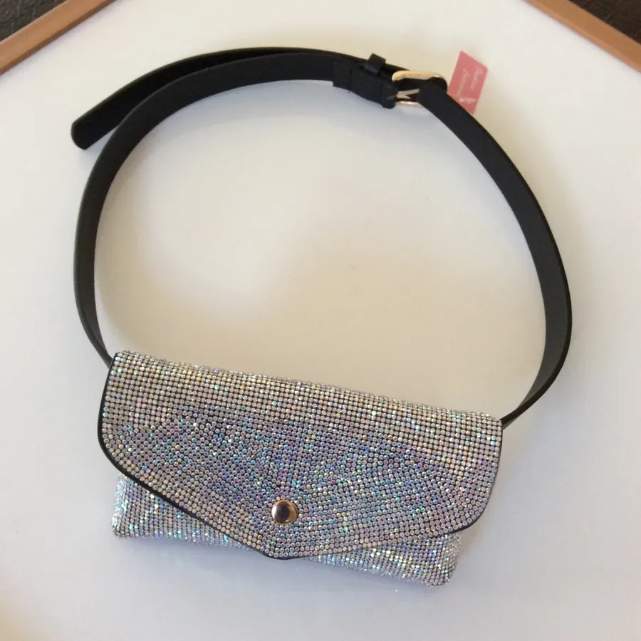๐ ๐ฅHP Bling Bling clutch bag purse belt ๐๐ Silver