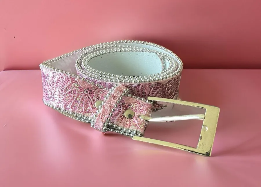 NWOT Pink Glitter Belt