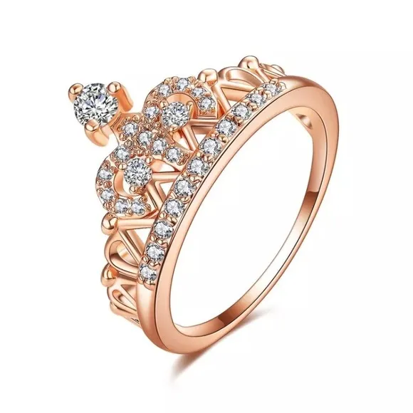 Rose Gold Princess Crown Ring