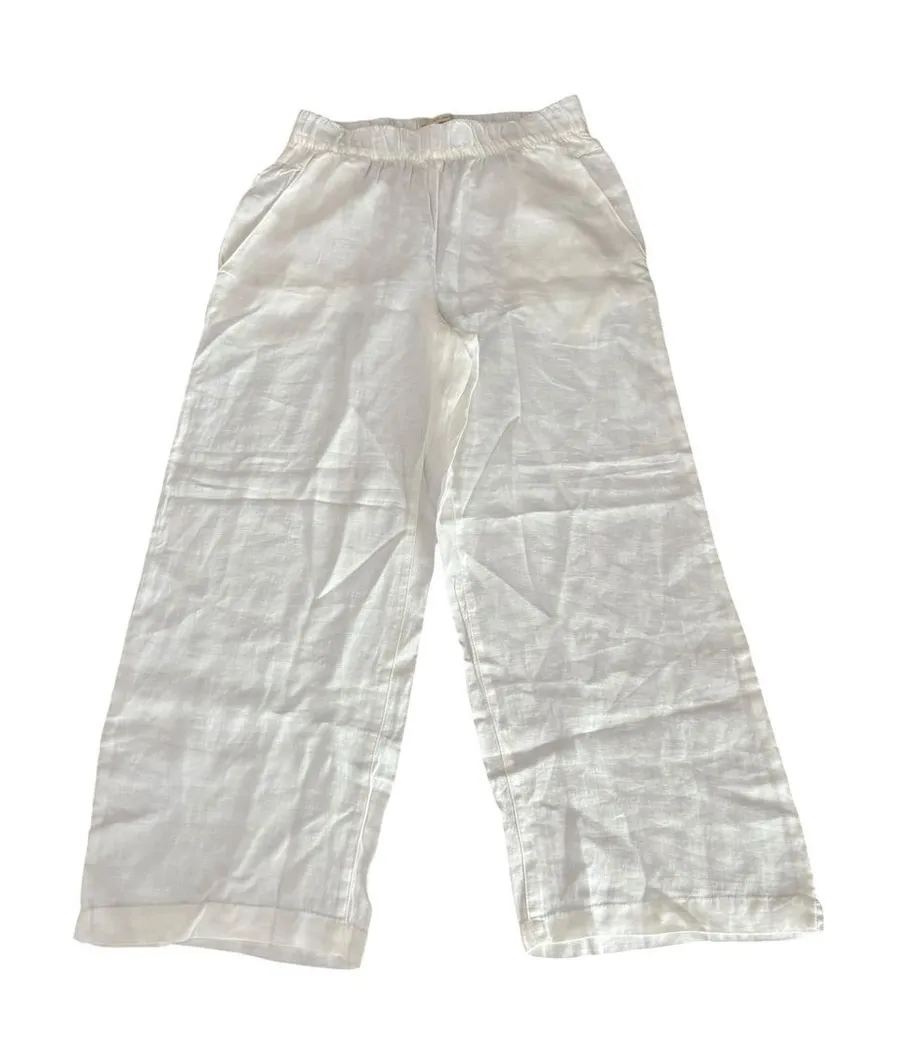 Cynthia Rowley White Linen Wide Leg Pants Womens Size Small