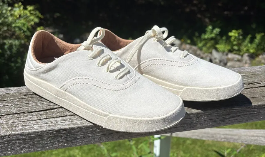 Olukai Kohu Cream Canvas Rubber Sole Sneakers White Size 7.5