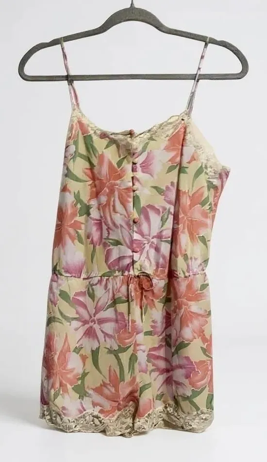 Vintage Victoria's Secret Gold Label Lingerie Romper Teddy, Pink Pastel