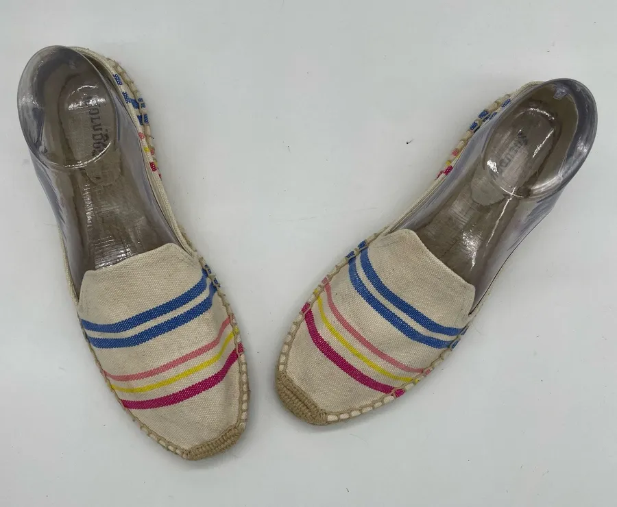 Soludos Candy Stripe Smoking Espadrille Flats - 10
