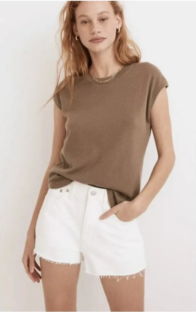 NWT Madewell Relaxed Denim Shorts in Tile White ND717 31