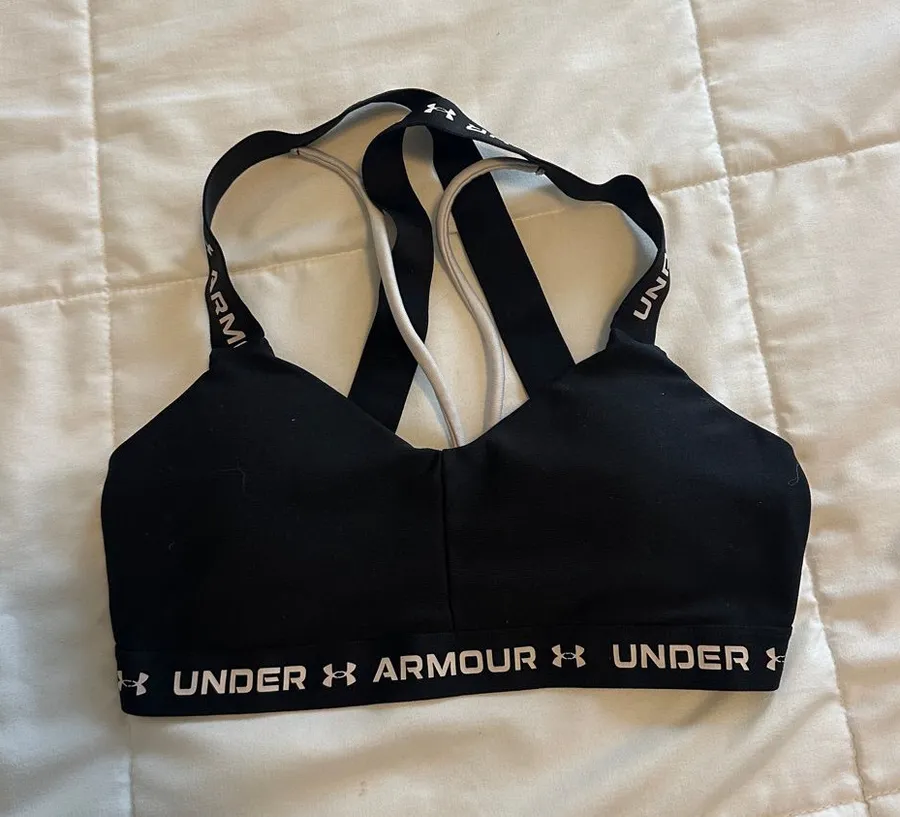 Under Armour Black Women's Racerback Sports Bra with Branded Band