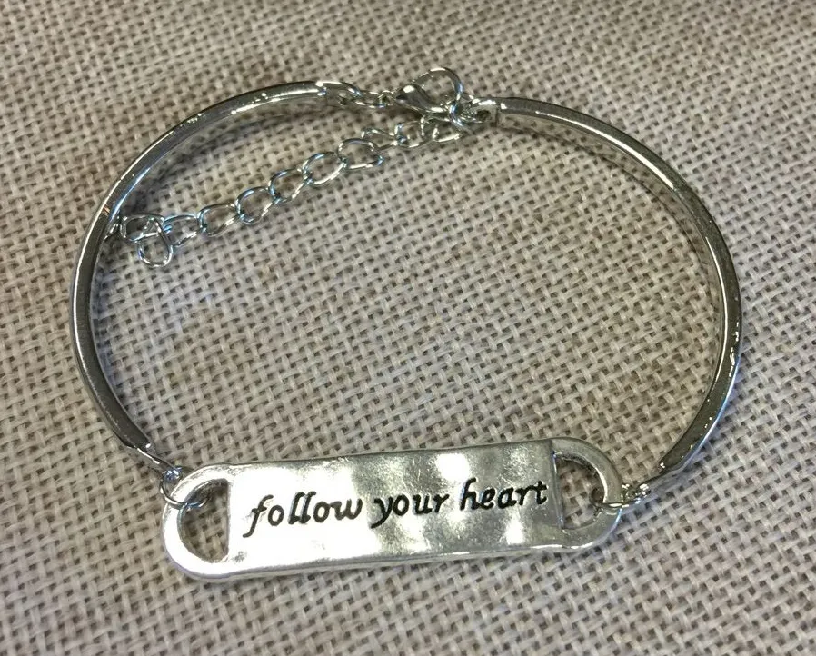 Follow Your Heart ♥️ Semi Link Silver Bracelet