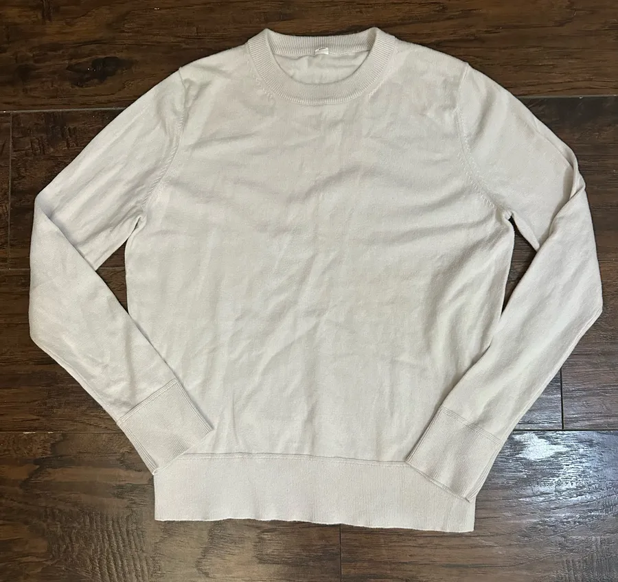 Lululemon oatmeal crewneck longsleeve cotton & cashmere sweater