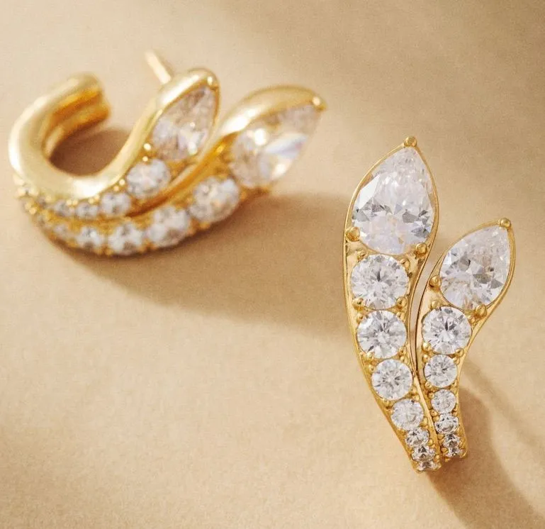 Anthropologie Nadri crystal lobe hoop earrings NEW