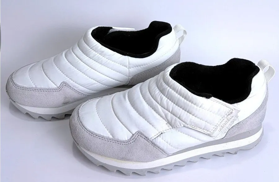 Merrell Alpine Moc Strap Polar White Insulated Lug Shoes 9 Puffer Traction Snow