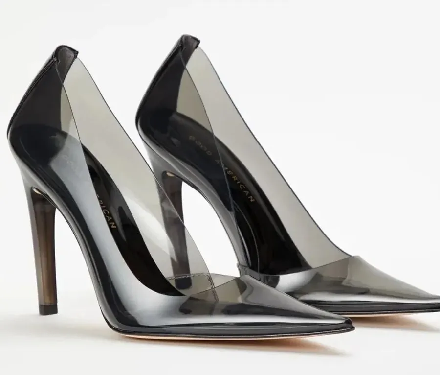 NEW Good American CINDER-F*CKING-RELLA PUMP Light Smoke