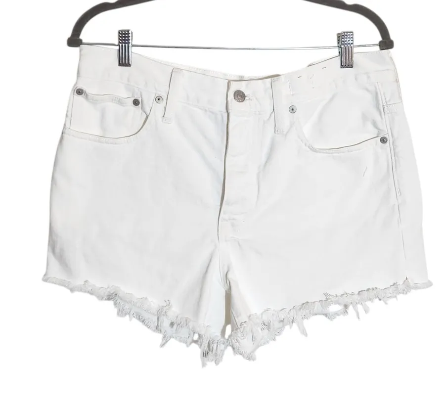 Madewell White Cut Off Denim Shorts Size 28 US Size 6 Flaw