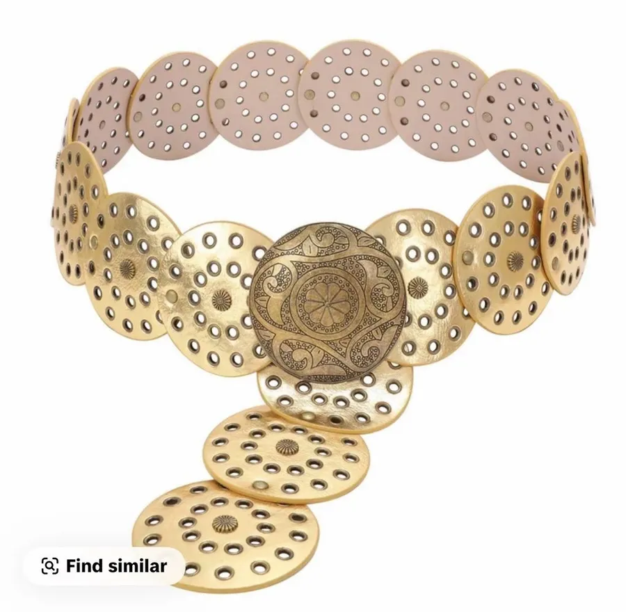 New boho western Gold Disc Medallion Waist Belt