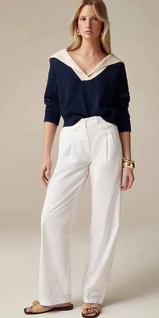 NWT J. Crew Pleated Button-front Pant Chino White