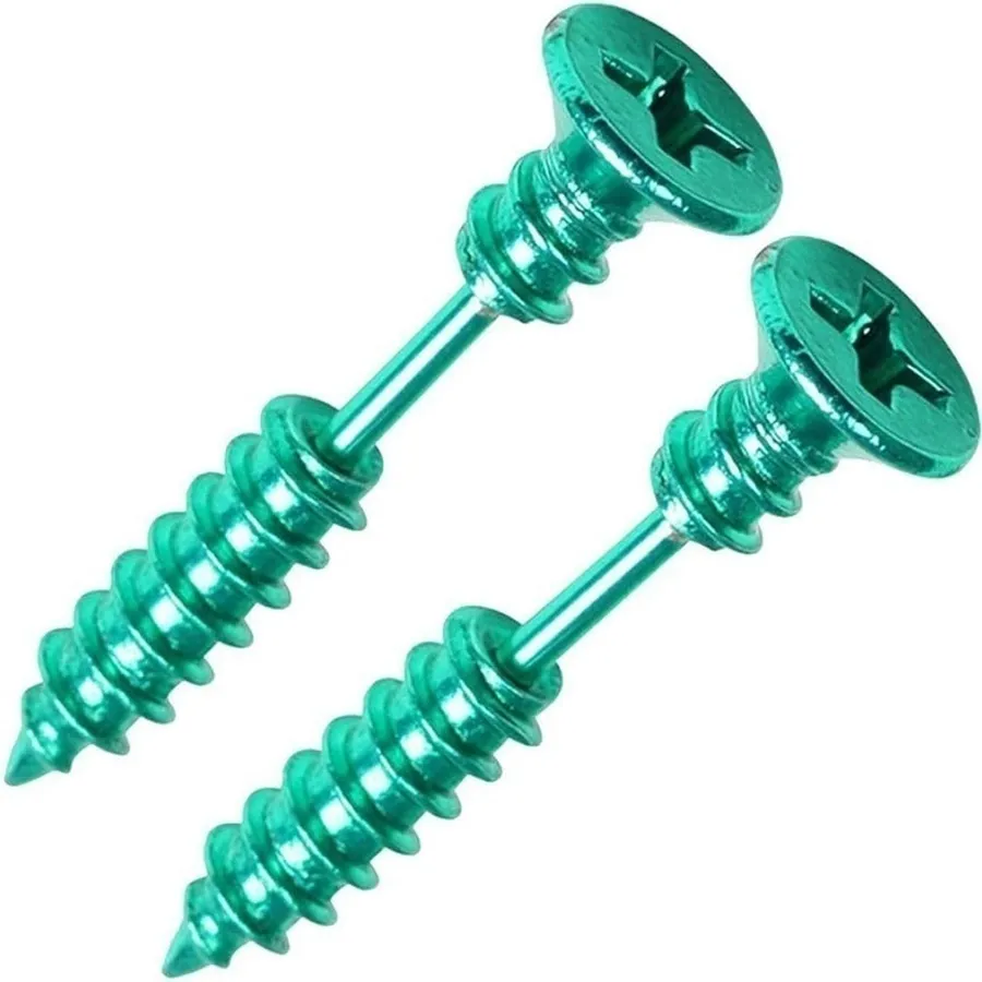 NWT Green Metallic Screw Earring Jacket Style Studs Phillips
