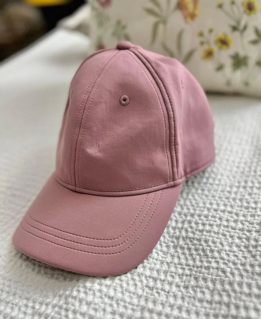 dusty rose running ponytail cap