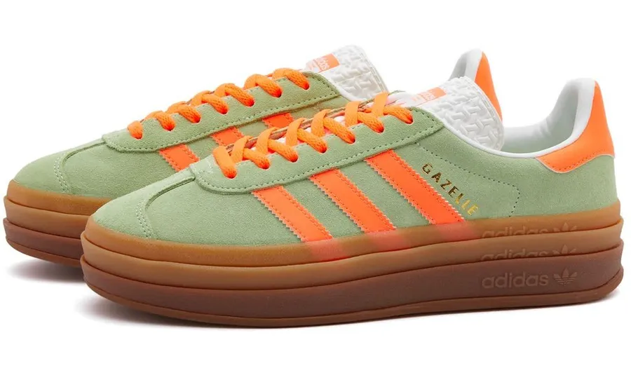 đđ§ĄNEW ADIDAS GAZELLE BOLD W Semi Green Spark, Screaming Orange & Core White